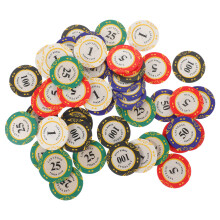 50Pcs Clay Poker Chips Game Tokens Assorted Color Reusable & Safe