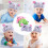 3Pcs Waterproof Printed Elastic Thickened Shower Caps 2