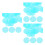 60 Pcs Transparent Chips Plastic Counters Sky-Blue 7