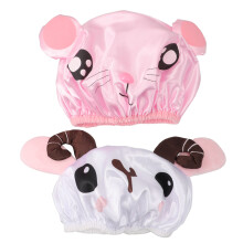 2 Pcs Kids Double Layer Waterproof Shower Cap Cartoon Bath Hat