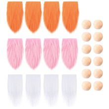 1 Set Dwarf Beard Faux Fur Gnome Craft Unfinished Wooden Ball