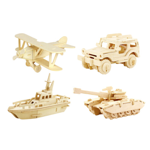 4 3D Puzzle In Legno Carro Con Missili 2