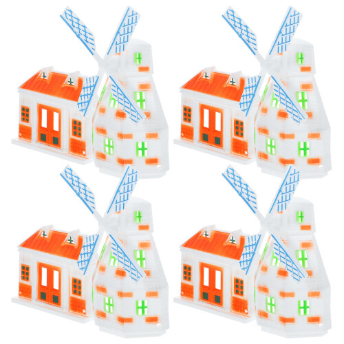 4 Pezzi Mini Casa Mulino A Per Tavolo 1