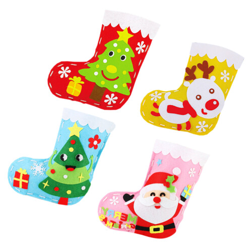 12 Pcs Christmas DIY Non-Woven Socks Material Kit 1