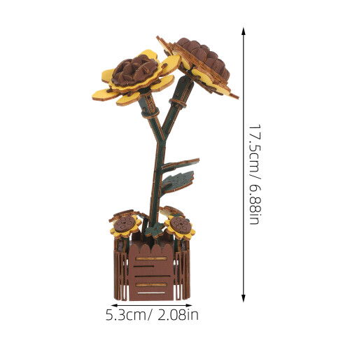 Set 3D Puzzle In Legno - Girasole Bonsai Da Assemblare 2