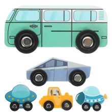 5Pcs Wooden Train Toys For Toddlers