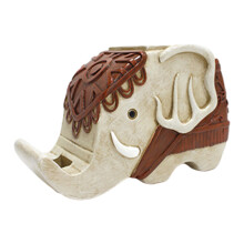 1Pc Resin Desktop Phone Stand Pen Holder Cartoon Elephant Beige