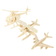 Set 3 Puzzle 3D In Legno Aerei Giocattoli Educativi Per Bambini