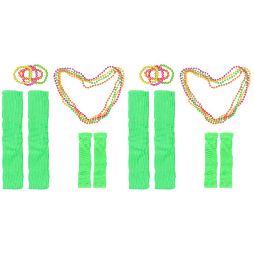 2 Pezzi Collana Neon Anni 80 Braccialetti 1