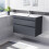 NES Home Nes Home 800mm Dark Grey Wall Hung 2 Drawers Handleless Slim Basin Vanity Unit 1