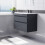 NES Home Nes Home 800mm Dark Grey Wall Hung 2 Drawers Handleless Slim Basin Vanity Unit 3