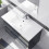 NES Home Nes Home 800mm Dark Grey Wall Hung 2 Drawers Handleless Slim Basin Vanity Unit 5