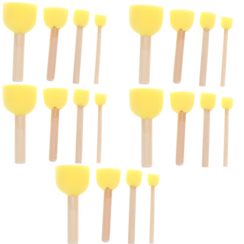 20 Pezzi Spugne Rotonde per Pittura Bambini con Spazzole