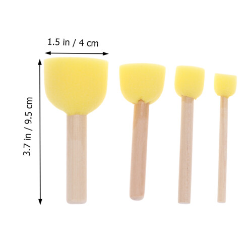 20 Pezzi Spugne Rotonde per Pittura Bambini con Spazzole 1