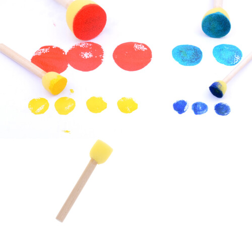 20 Pezzi Spugne Rotonde per Pittura Bambini con Spazzole 2