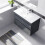 NES Home Nes Home 800mm Dark Grey Wall Hung 2 Drawers Handleless Slim Basin Vanity Unit 6