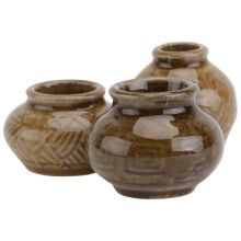 3Pcs Mini Frascos De Cerâmica Para Cenários