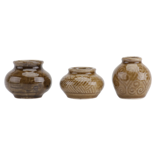 3Pcs Mini Frascos De Cerâmica Para Cenários 1