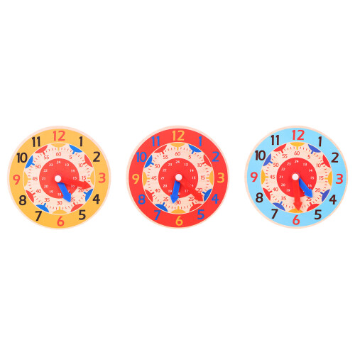 3 In Legno Con Ore Minuti Secondi Colorati 2