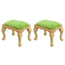 2Pcs Mini Wooden Stool Adornment Simulated Furniture Model Photo Prop