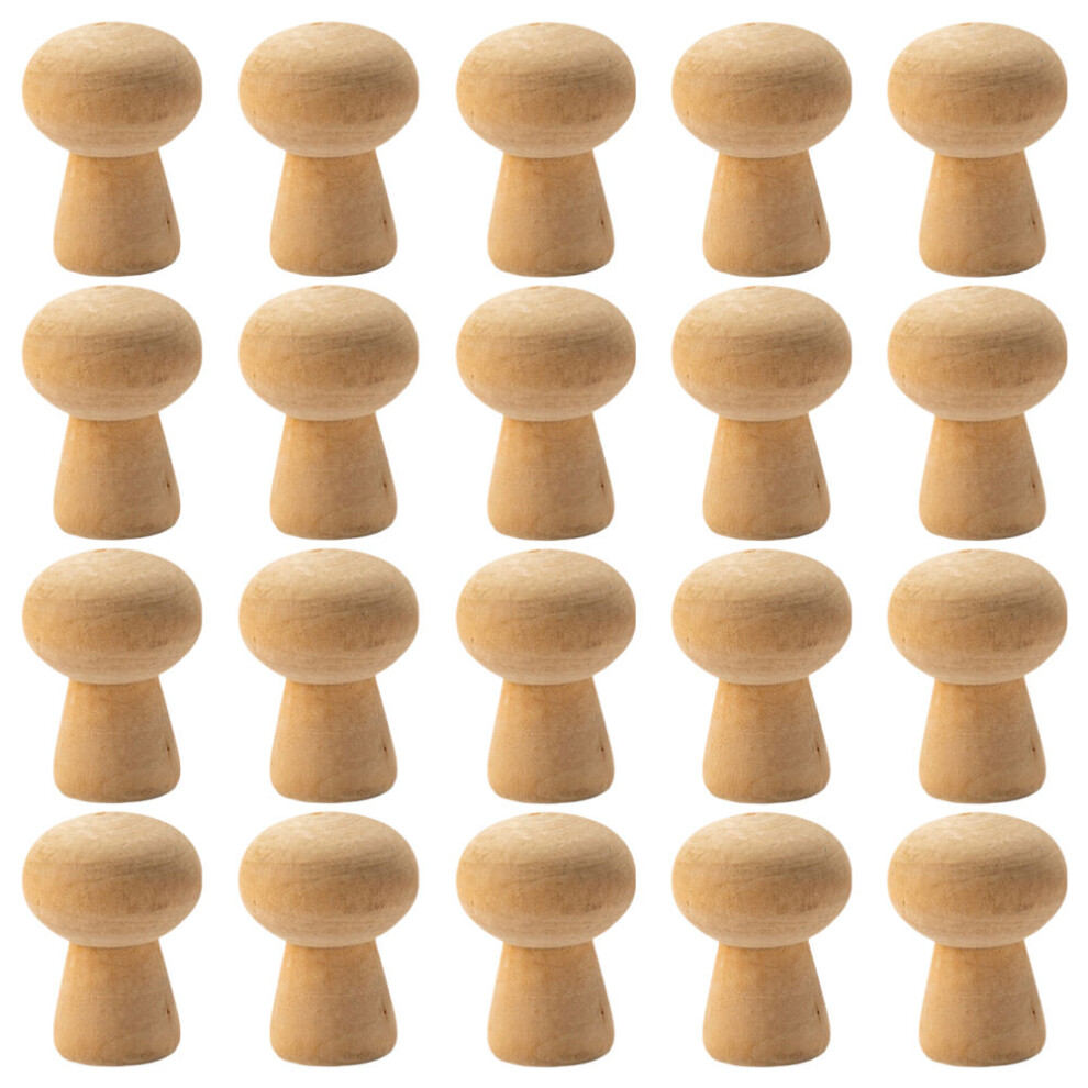 40 Sztuk NiedokońCzonych Drewnianych GrzybkóW Do RzemiosłA Diy-image