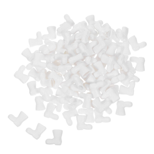 400St Plastic Mini Santa Boots Witte Kerstversiering Voor DIY Project