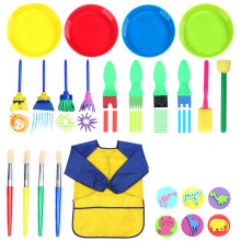 25 Unidades Kit De Pintura Infantil Com Pincel Espuma Para Aprendizado