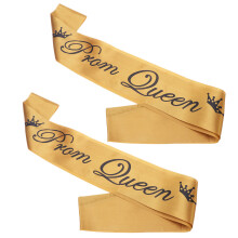 2 Stuks Gouden Lint Promkoningin Letters Schouderbandje