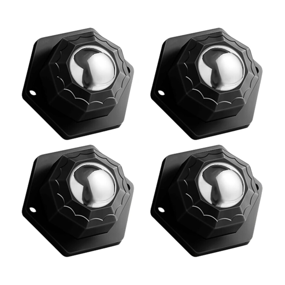 4Pcs Mini Caster Wheels Selfadhesive Pulley 360Degree Rotation Black Steel Ball For Trash Can Storage Box Furniture 9339159543405