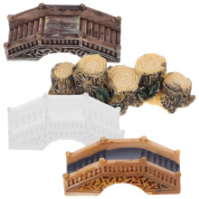 4 Unidades Miniatura Arqueada Plástico Para Bonsai