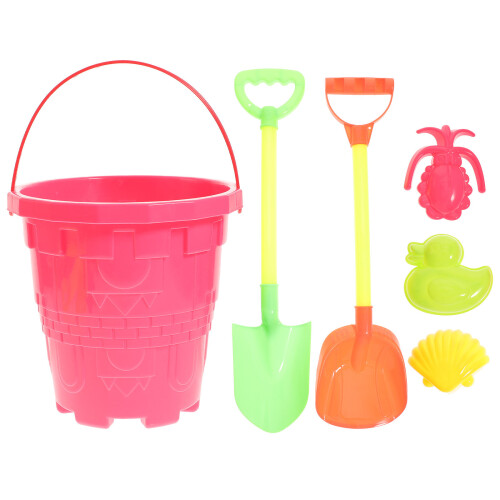 1 Conjunto 6 Peças Praia Balde Com Balde E 1