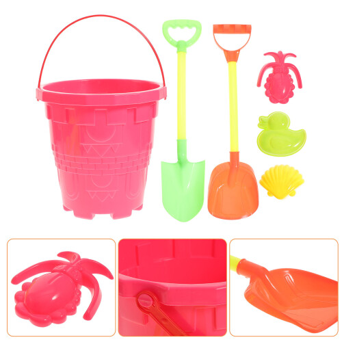 1 Conjunto 6 Peças Praia Balde Com Balde E 2