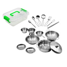 Conjunto De 17 Peças Aço Inoxidável Utensílios Cozinha Para Crianças