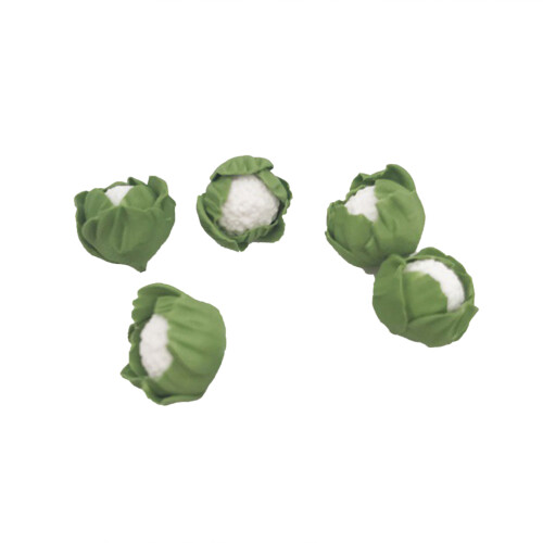 5 Unidades Miniaturas De Couve-Flor E Repolho Chinês