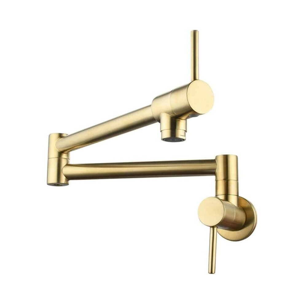 Innovative Pull Down Mixer Tap, Wall Mounted Design With Double Joint Swing Arm For Flexible Water Access, Solid Brass Construction For Maximum Durabi 9060116564897