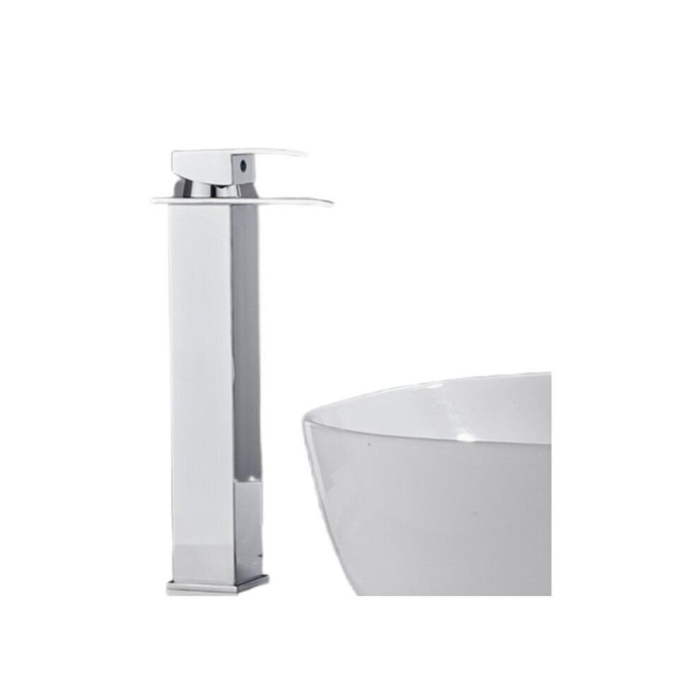 Stylish Basin Mixer Tap, Tall Bathroom Faucet Single Handle Waterfall Spout, Solid Brass With Scratch Resistance For Your Contemporary Sink 9060116565559