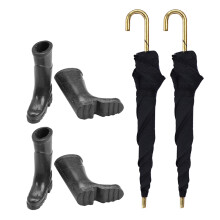 6 Sets Puppenhaus Gummistiefel Und Regenschirme Für