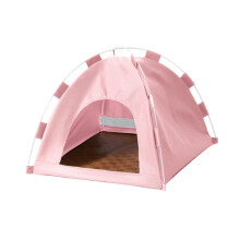 Cat Dog Tent Semi Enclosed Pet Teepee Washable Cat House Bed For Kitty Small Animals Puppy Indoor Outdoor Pink