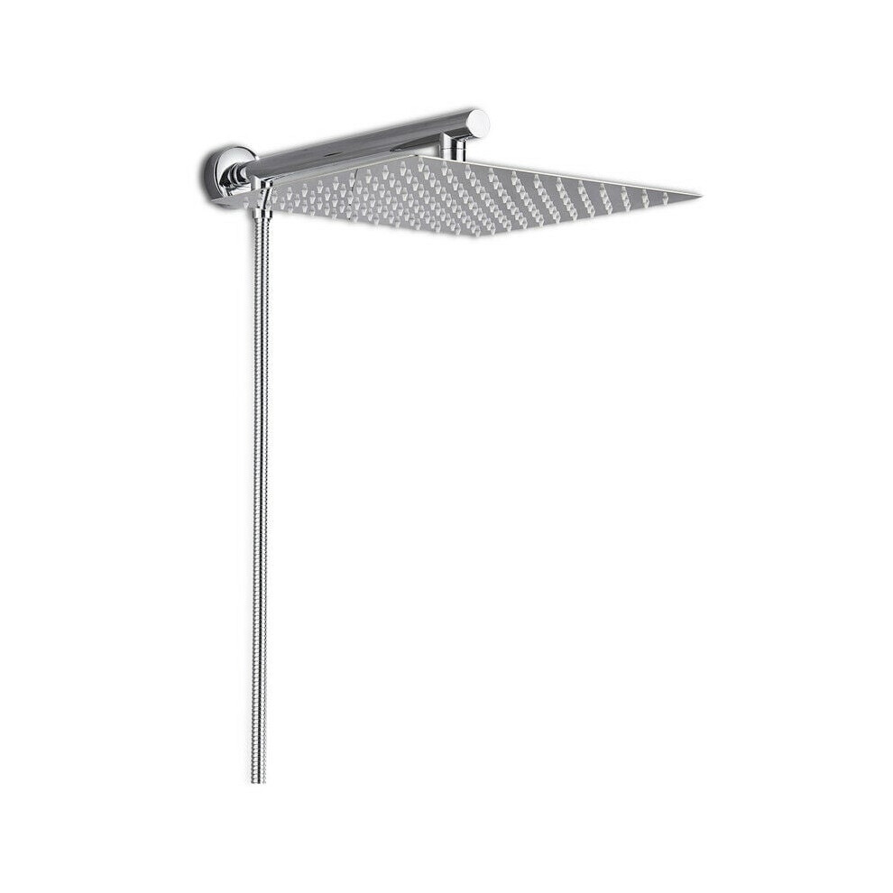 Easy Install Rain Shower Head Bathroom, Soft Silicon Nozzles Shower Head With Air Intake Technology Ultra Thin Fixed Rainfall Spray, Corrosion Resista 9060116840618