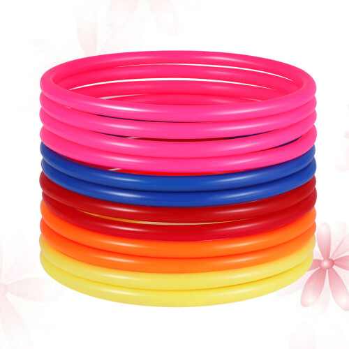 32 Unidades Argolas Plástico 12 Cm Multicoloridas Para Arremesso 1