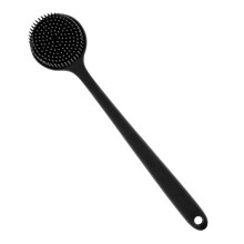Esponja de banho ecológica, com cabo antiderrapante, feita de silicone de qualidade alimentar ultrarresistente, esfolia suavemente a pele sensível,