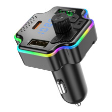 FM Transmitter With Wireless Charger Vehicle Audio Receiver For Cars Trucks SUVs RVs Hands Calling