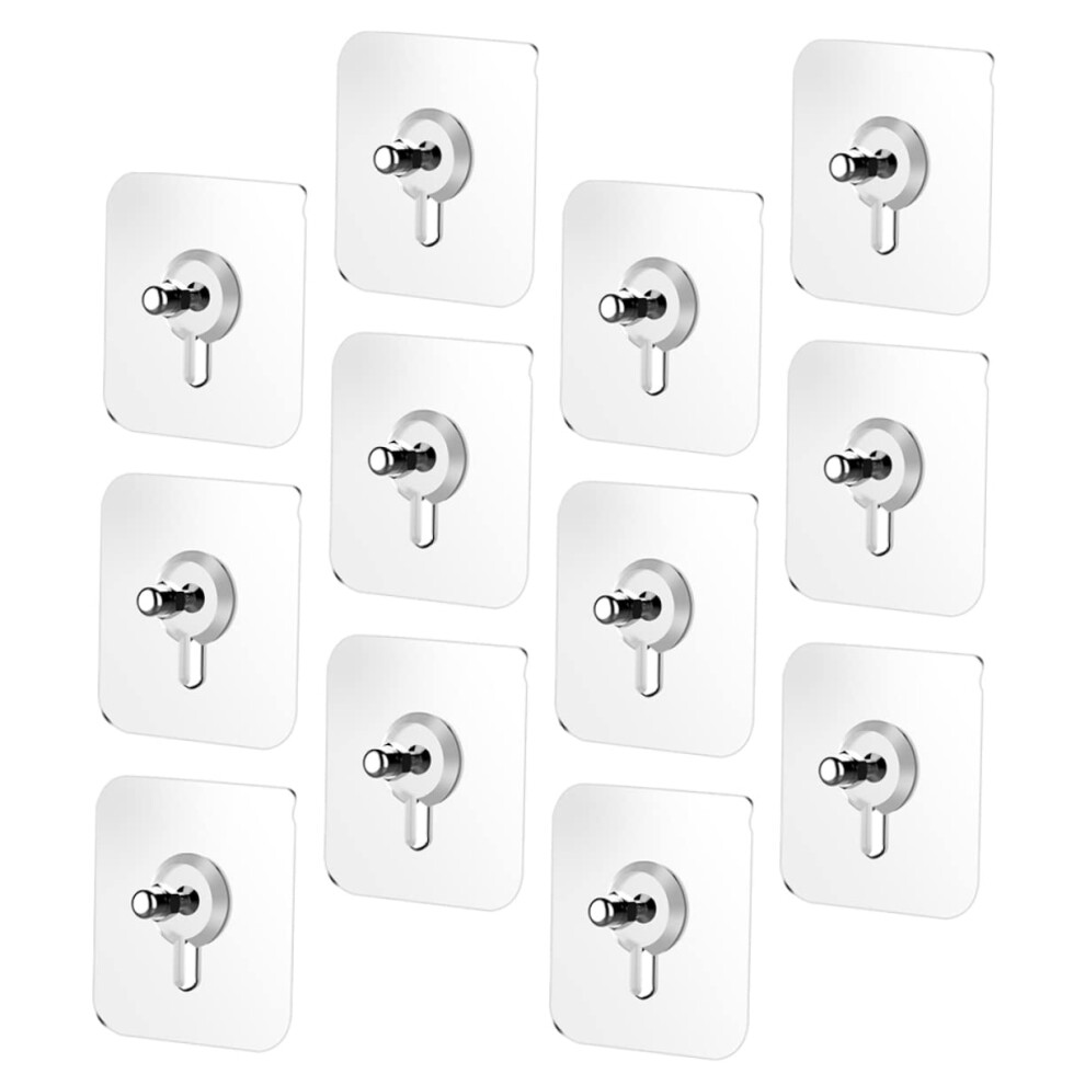 20Pcs Adhesive Hanging Nails Traceless Wall Hooks For Home No Drilling Picture Hangers Adhesive Pads 6X6x1.6cm 9105992603367