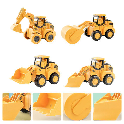 4Pcs De Caminhão Veículo Construção Com Recuo 2