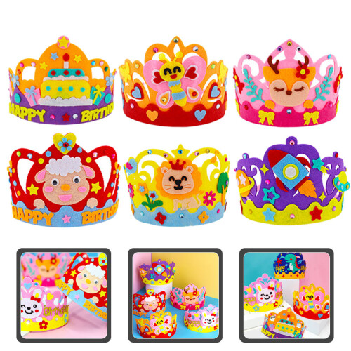 6 Sets Kinder Geburtstagskrone Selbermachen Bastelmaterial 1