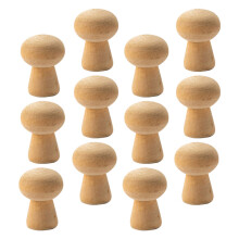 40 Khaki Holz Pilzformige Diy Ornamente Handbemalte Dekorationen