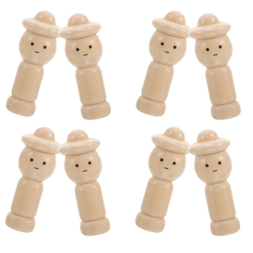 10 Stuks Onafgewerkte Peg Pop Figuren Diy Schilderen