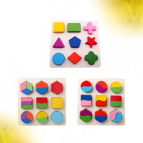 3Pcs Pranchas Educativas Encaixe Blocos 1