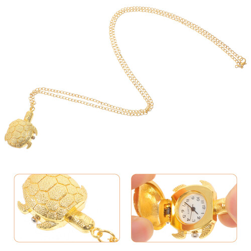 Necklace Watch Vintage Gouden Schildpad 2