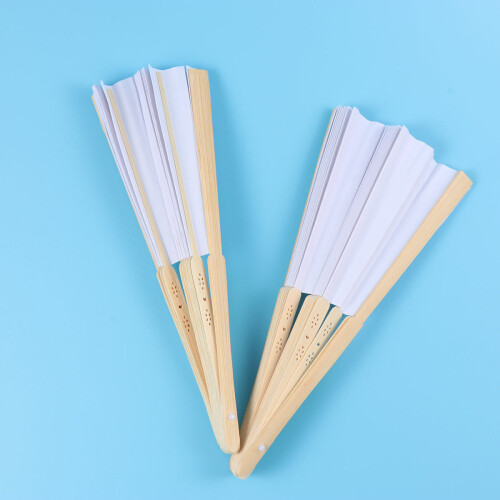 10 Witte Vouwende Handventilator Kinderfeestcadeau Diy 2